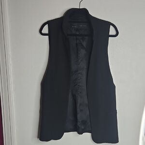 Zara Black Long Vest Sz M